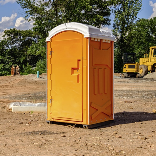 how often are the portable restrooms cleaned and serviced during a rental period in Madison